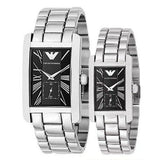 Emporio Armani Classic Black Dial Silver Stainless Steel Watch For Women - AR0157 Buy Now By Emporio Armani
