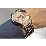 Emporio Armani Valente Chronograph Rose Gold Dial Rose Gold Steel Strap Watch For Men - AR0365 Buy Now By Emporio Armani