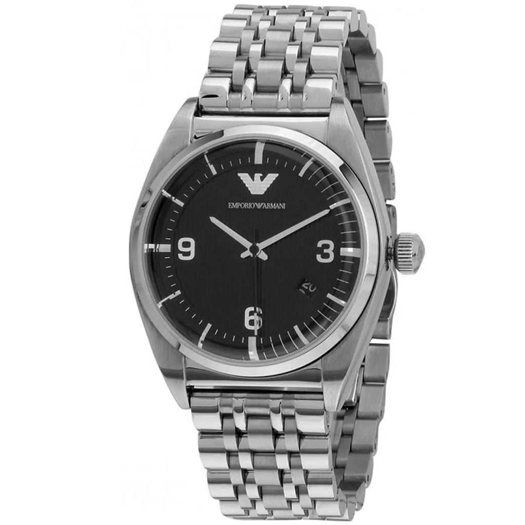 Emporio Armani Classic Analog Black Dial Silver Steel Strap Watch For Men - AR0369 Buy Now By Emporio Armani
