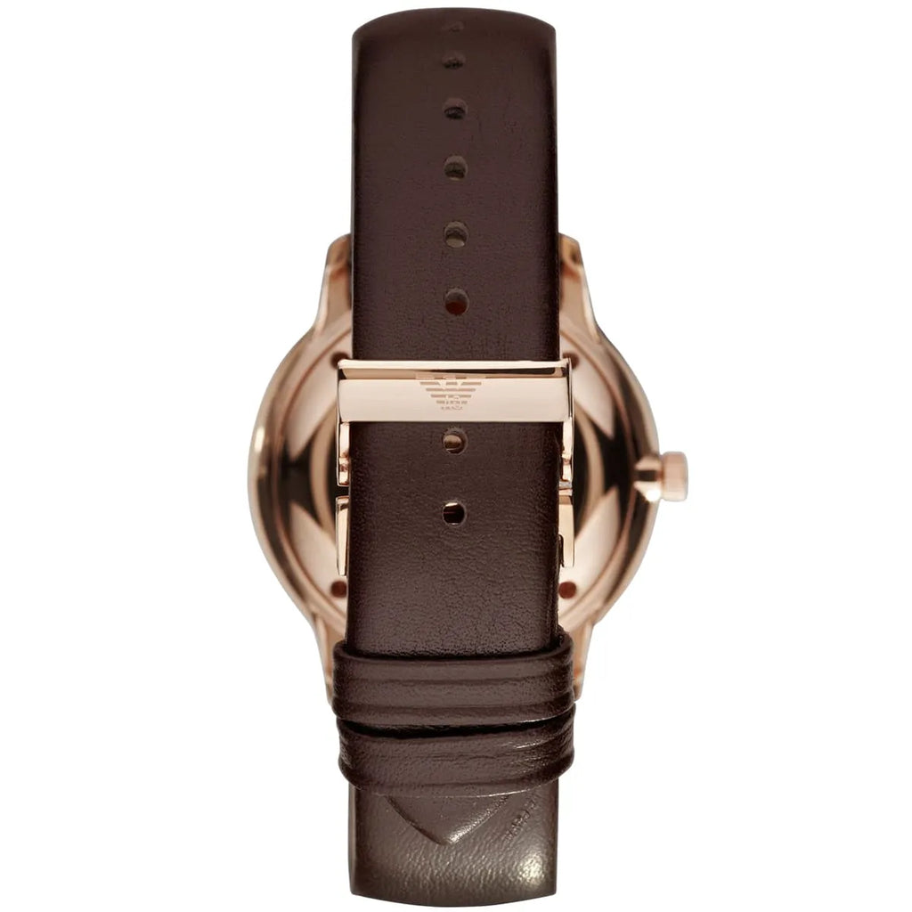 Emporio Armani Classic Brown Dial Brown Leather Strap Watch For Men - AR0383 Buy Now By Emporio Armani