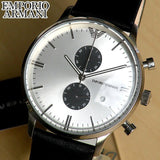 Emporio Armani Gianni White Dial Black Leather Strap Watch For Men - AR0385 Buy Now By Emporio Armani