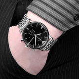 Emporio Armani Chronograph Black Dial Silver Steel Strap Watch For Men - AR0389 Buy Now By Emporio Armani