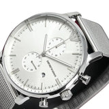 Emporio Armani Classic Chronograph Quartz Silver Dial Silver Mesh Bracelet Watch For Men - AR0390 Buy Now By Emporio Armani