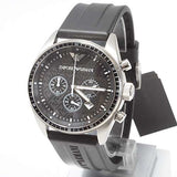 Emporio Armani Sportivo Chronograph Black Dial Black Rubber Strap Watch For Men - AR0527 Buy Now By Emporio Armani