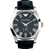 Emporio Armani Valente Black Dial Black Leather Strap Watch For Men - AR0643 Buy Now By Emporio Armani