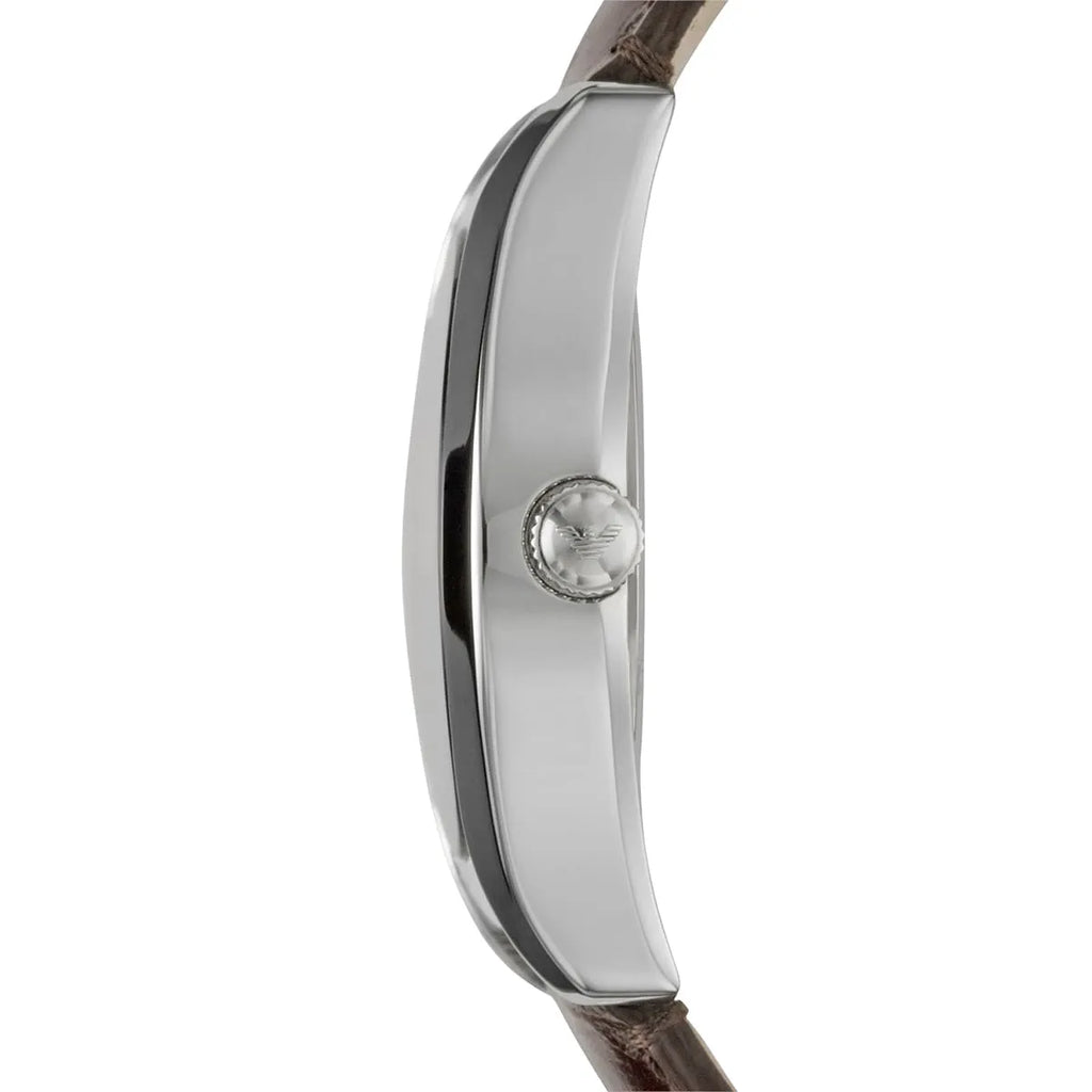 Emporio Armani Classic Quartz Beige Dial Brown Leather Strap Watch For Men - AR0646 Buy Now By Emporio Armani