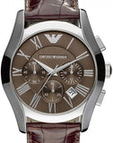 Emporio Armani Valente Chronograph Brown Dial Brown Leather Strap Watch For Men - AR0671 Buy Now By Emporio Armani