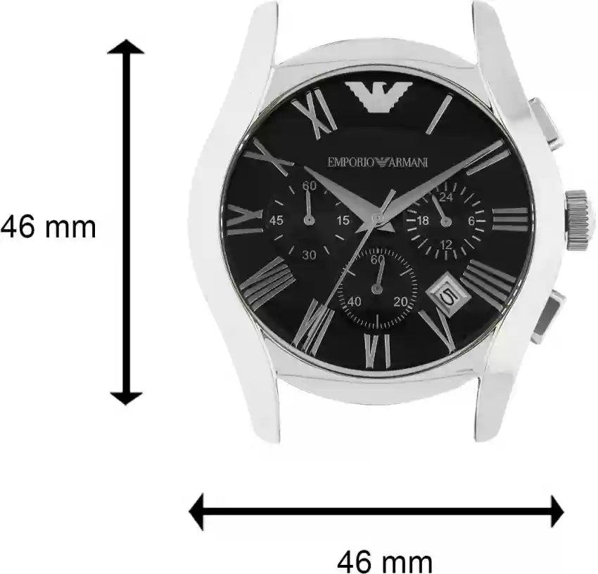 Emporio Armani Valente Chronograph Black Dial Black Leather Strap Watch For Men - AR1633 Buy Now By Emporio Armani