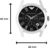 Emporio Armani Valente Chronograph Black Dial Black Leather Strap Watch For Men - AR1633 Buy Now By Emporio Armani