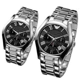 Emporio Armani Velente Chronograph Black Dial Silver Steel Strap Watch For Women - AR0674 Buy Now By Emporio Armani