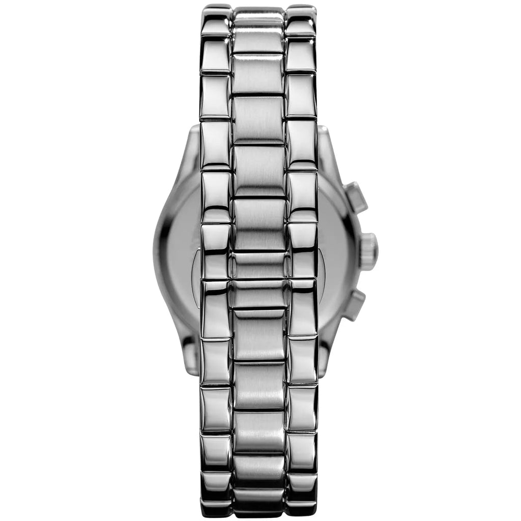 Emporio Armani Velente Chronograph Black Dial Silver Steel Strap Watch For Women - AR0674 Buy Now By Emporio Armani