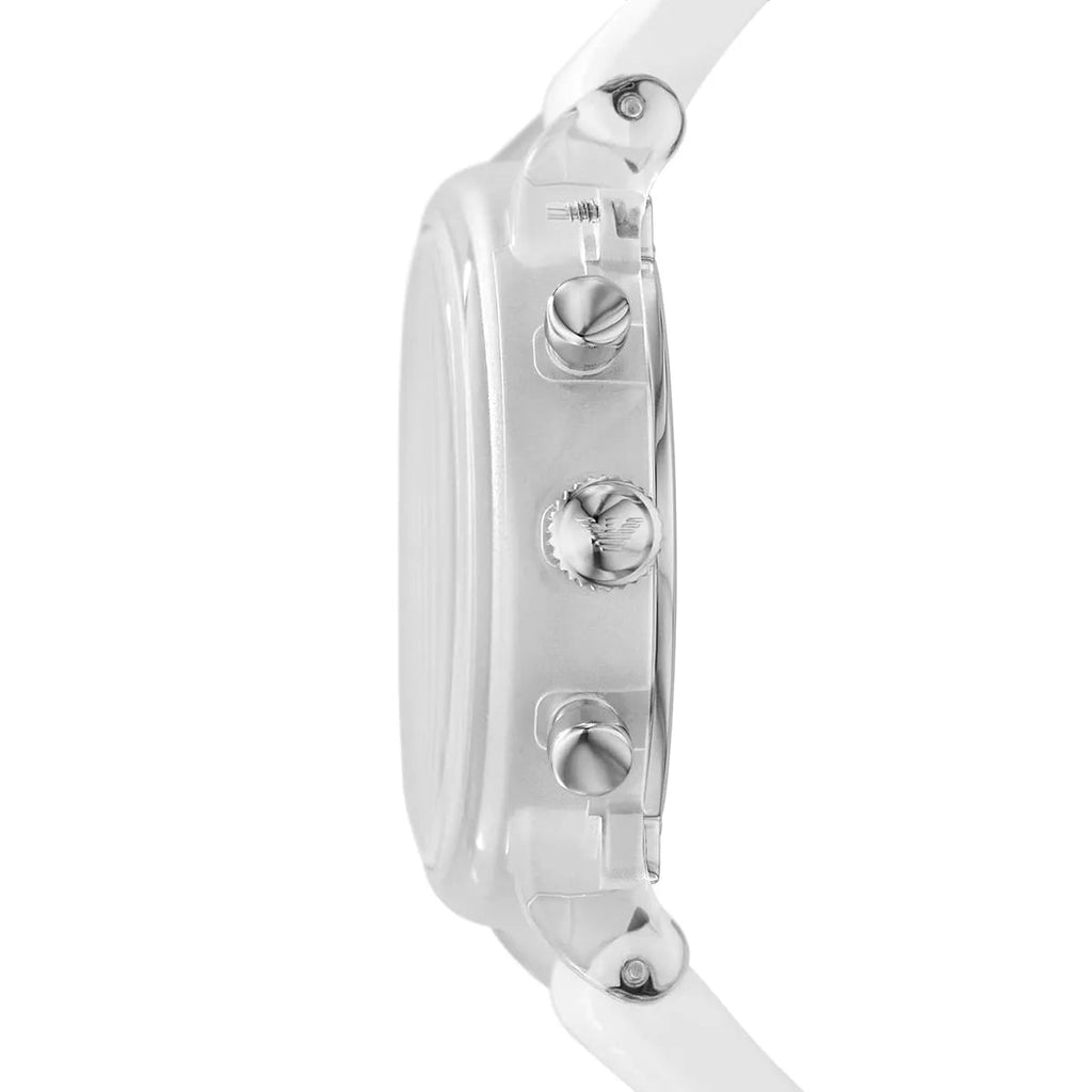 Emporio Armani Classic Chronograph White Dial White Rubber Strap Watch For Men - AR1054 Buy Now By Emporio Armani