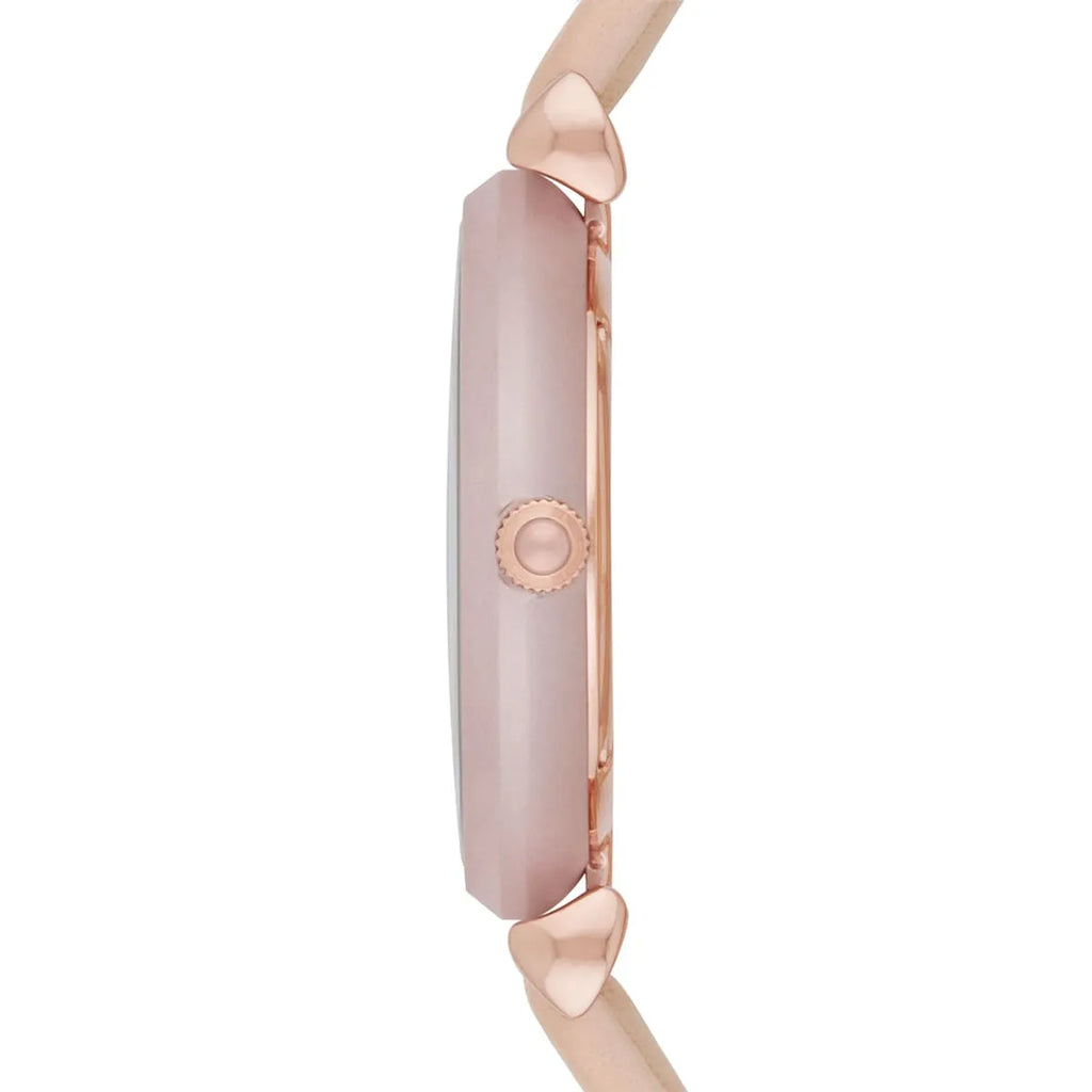 Emporio Armani Gianni T-Bar Quartz Rose Gold Dial Pink Leather Strap Watch For Women - AR11001 Buy Now By Emporio Armani