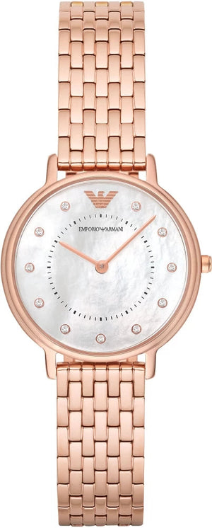 Emporio Armani Kappa Analog Mother of Pearl Dial Rose Gold Steel Strap Watch For Women - AR11006 Buy Now By Emporio Armani