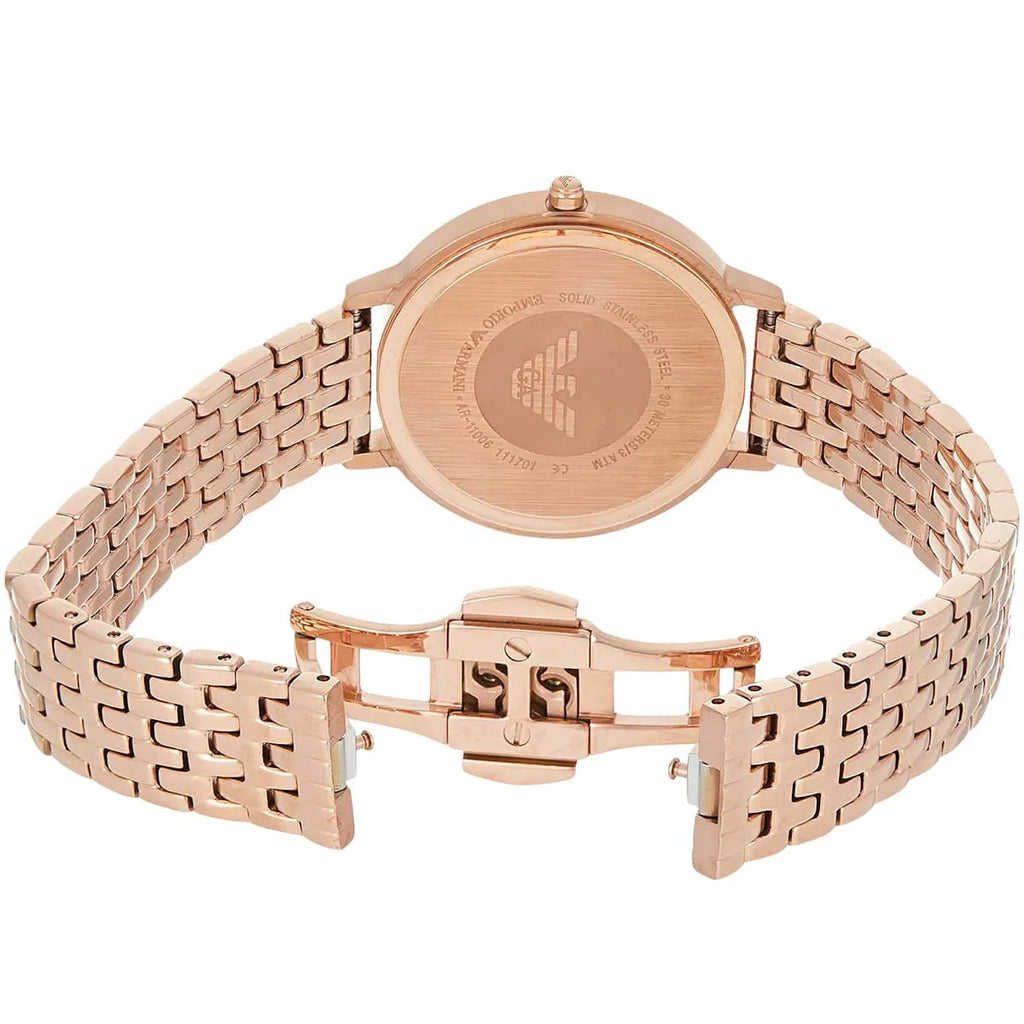 Emporio Armani Kappa Analog Mother of Pearl Dial Rose Gold Steel Strap Watch For Women - AR11006 Buy Now By Emporio Armani