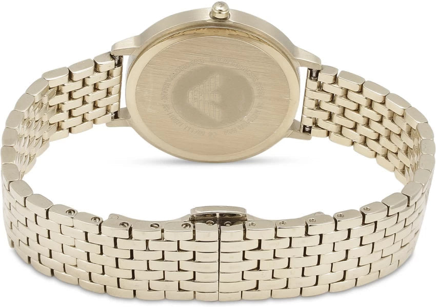 Emporio Armani Dress Analog Mother of Pearl Dial Gold Steel Strap Watch For Women - AR11007 Buy Now By Emporio Armani