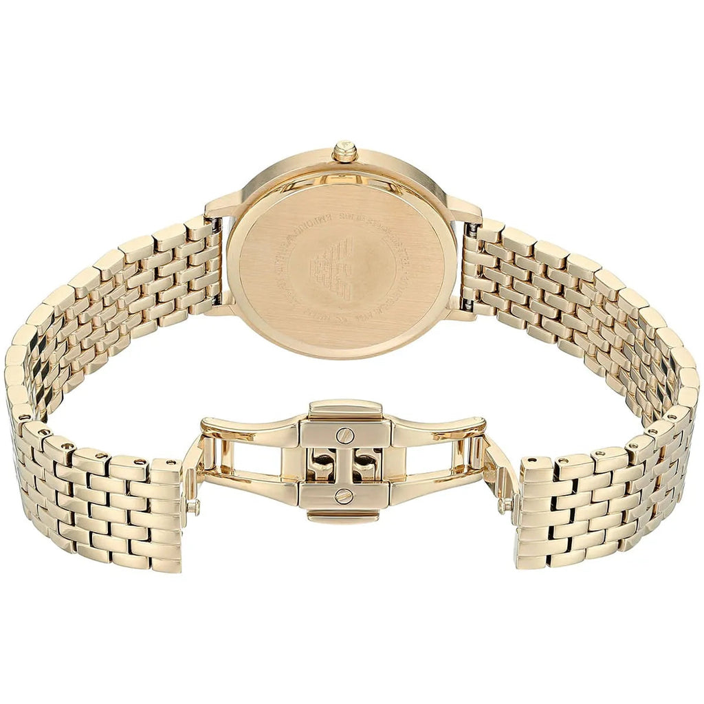 Emporio Armani Dress Analog Mother of Pearl Dial Gold Steel Strap Watch For Women - AR11007 Buy Now By Emporio Armani