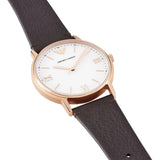 Emporio Armani Dress Quartz White Dial Brown Leather Strap Watch For Men - AR11011 Buy Now By Emporio Armani