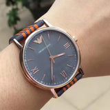 Emporio Armani Kappa Quartz Grey Dial Two Tone Nylon Strap Watch For Men - AR11014 Buy Now By Emporio Armani