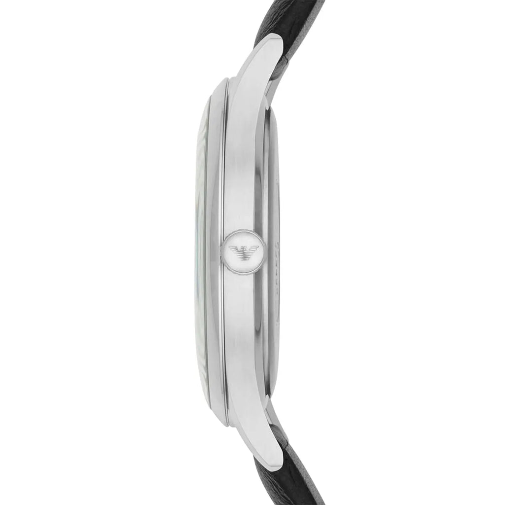 Emporio Armani Lambda Classic Quartz Black Dial Black Leather Strap Watch For Men - AR11020 Buy Now By Emporio Armani