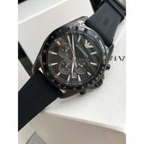 Emporio Armani Giovanni Chronograph Black Dial Black Rubber Strap Watch For Men - AR11028 Buy Now By Emporio Armani