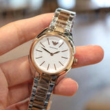Emporio Armani Analog White Dial Two Tone Steel Strap Watch For Women - AR11029 Buy Now By Emporio Armani