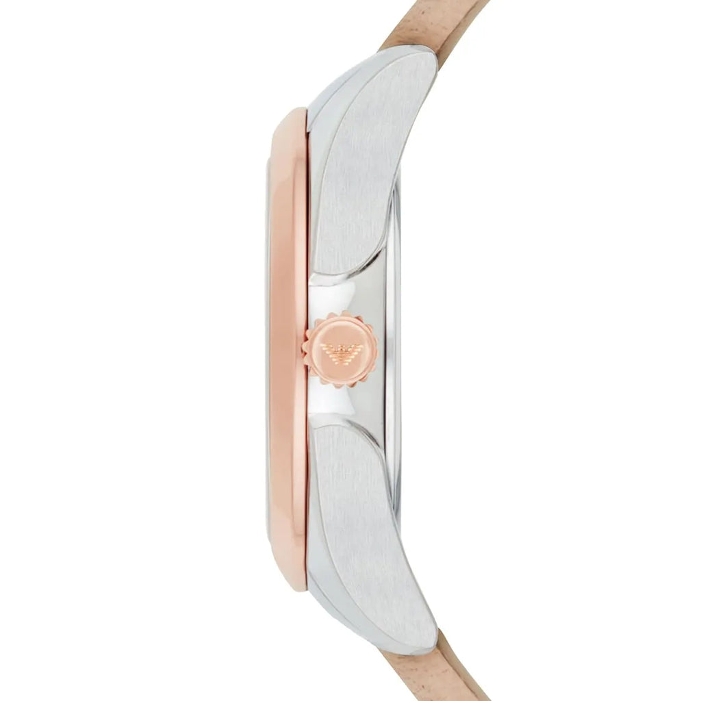 Emporio Armani Valeria Quartz White Dial Beige Leather Strap Watch For Women - AR11031 Buy Now By Emporio Armani