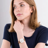 Emporio Armani Gianni T Bar Quartz Mother of Pearl White Dial Brown Leather Strap Watch For Women - AR11040 Buy Now By Emporio Armani