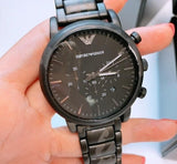 Emporio Armani Luigi Chronograph Black Dial Black Steep Strap Watch For Men - AR11045 Buy Now By Emporio Armani