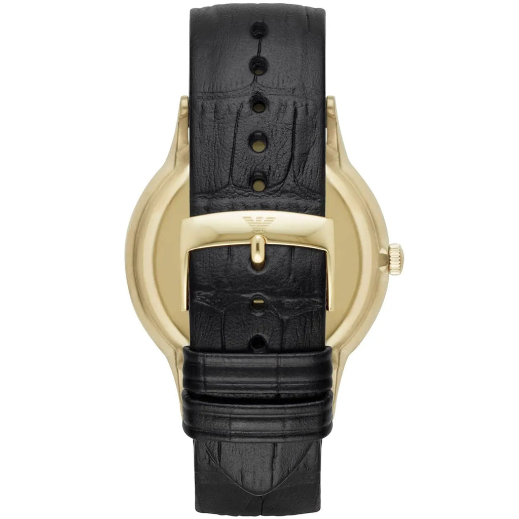 Emporio Armani Renato Quartz Grey Dial Black Leather Strap Watch For Men - AR11049 Buy Now By Emporio Armani