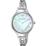 Emporio Armani Aurora Mother Of Pearl White Dial Silver Steel Strap Watch For Women - AR11054 Buy Now By Emporio Armani