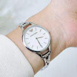 Emporio Armani Aurora Mother Of Pearl White Dial Silver Steel Strap Watch For Women - AR11054 Buy Now By Emporio Armani