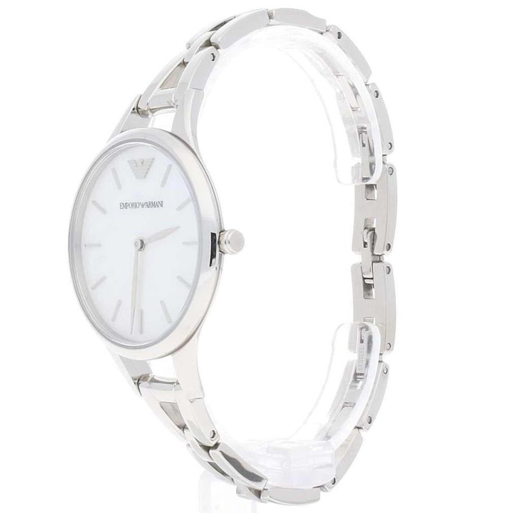 Emporio Armani Aurora Mother Of Pearl White Dial Silver Steel Strap Watch For Women - AR11054 Buy Now By Emporio Armani