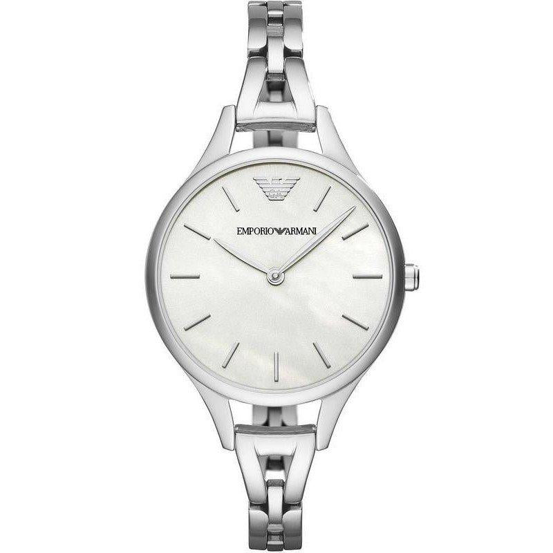 Emporio Armani Aurora Mother Of Pearl White Dial Silver Steel Strap Watch For Women - AR11054 Buy Now By Emporio Armani
