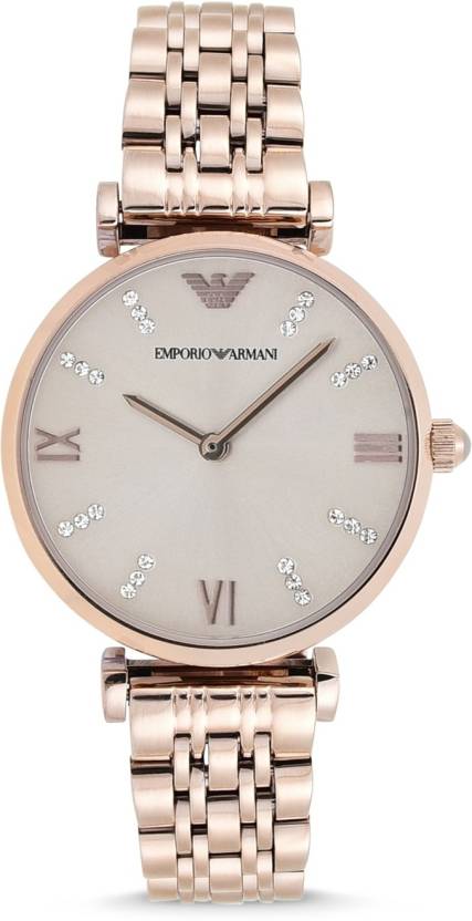 Emporio Armani T-Bar Gianni Rose Gold Dial Rose Gold Steel Strap Watch For Women - AR11059 Buy Now By Emporio Armani