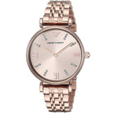 Emporio Armani T-Bar Gianni Rose Gold Dial Rose Gold Steel Strap Watch For Women - AR11059 Buy Now By Emporio Armani