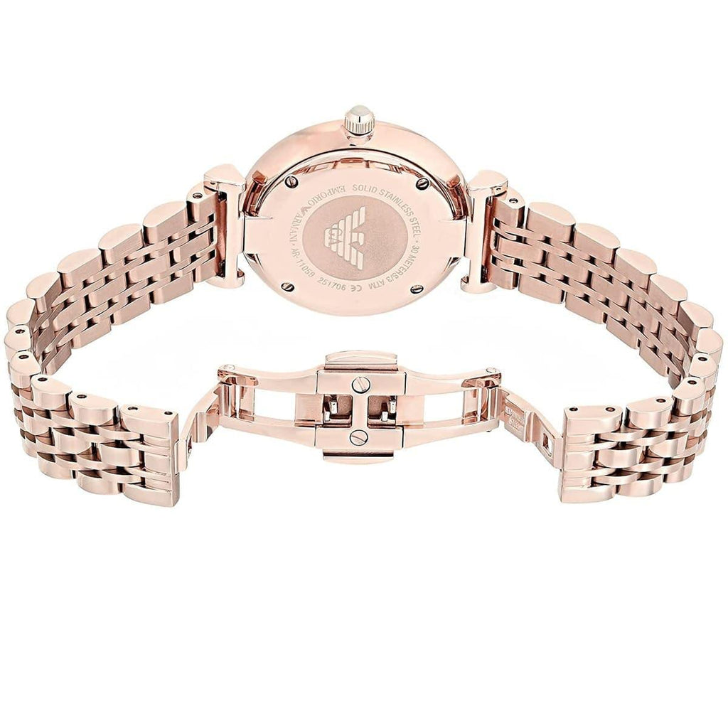 Emporio Armani T-Bar Gianni Rose Gold Dial Rose Gold Steel Strap Watch For Women - AR11059 Buy Now By Emporio Armani