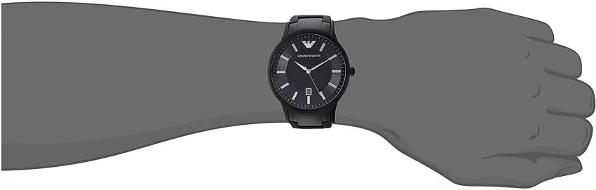 Emporio Armani Renato Quartz Black Dial Black Steel Strap Watch For Men - AR11079 Buy Now By Emporio Armani