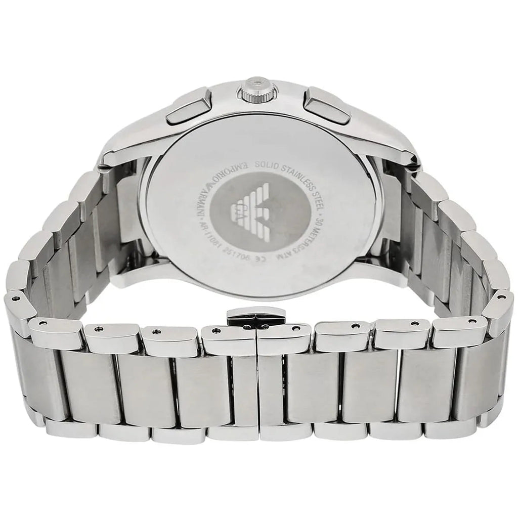 Emporio Armani Valente Chronograph Silver Dial Silver Steel Strap Watch For Men - AR11081 Buy Now By Emporio Armani