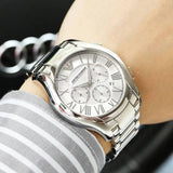 Emporio Armani Valente Chronograph Silver Dial Silver Steel Strap Watch For Men - AR11081 Buy Now By Emporio Armani