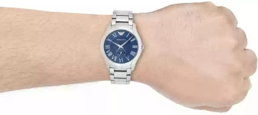 Emporio Armani Valente Quartz Blue Dial Silver Steel Strap Watch For Men - AR11085 Buy Now By Emporio Armani