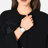 Emporio Armani Aurora Quartz Mother Of Pearl White Dial Blue Leather Strap Watch For Women - AR11090 Buy Now By Emporio Armani