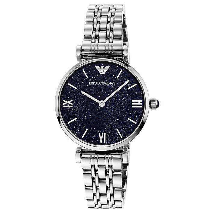 Emporio Armani Gianni T Bar Dark Blue Dial Silver Stainless Steel Watch For Women - AR11091 Buy Now By Emporio Armani