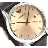 Emporio Armani Luigi Analog Bronze Dial Brown Leather Strap Watch For Men - AR11096 Buy Now By Emporio Armani