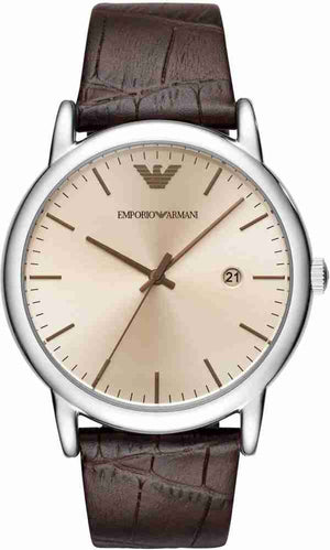 Emporio Armani Luigi Analog Bronze Dial Brown Leather Strap Watch For Men - AR11096 Buy Now By Emporio Armani