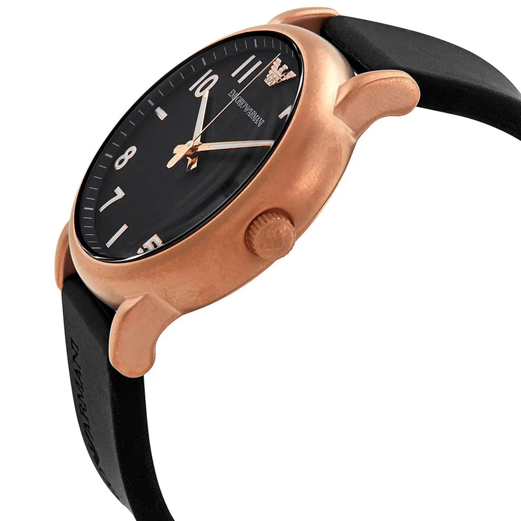 Emporio Armani Luigi Quartz Black Dial Black Rubber Strap Watch For Men - AR11097 Buy Now By Emporio Armani