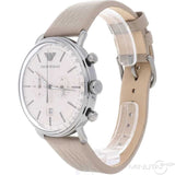 Emporio Armani Aviator Chronograph Quartz Grey Dial Beige Leather Strap Watch For Men - AR11107 Buy Now By Emporio Armani
