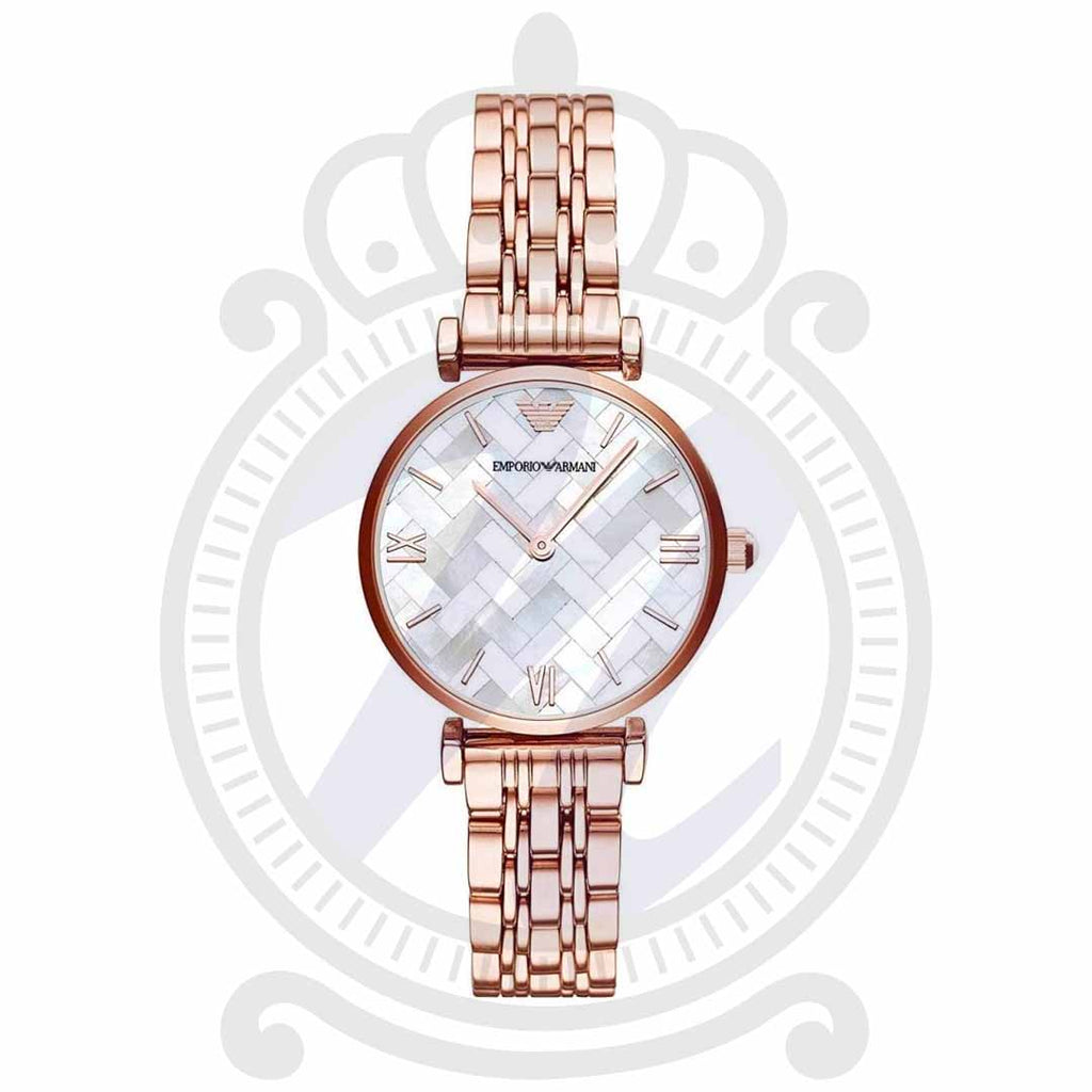 Emporio Armani Mother of Pearl Dial Rose Gold Steel Strap Watch For Women - AR11110 Buy Now By Emporio Armani