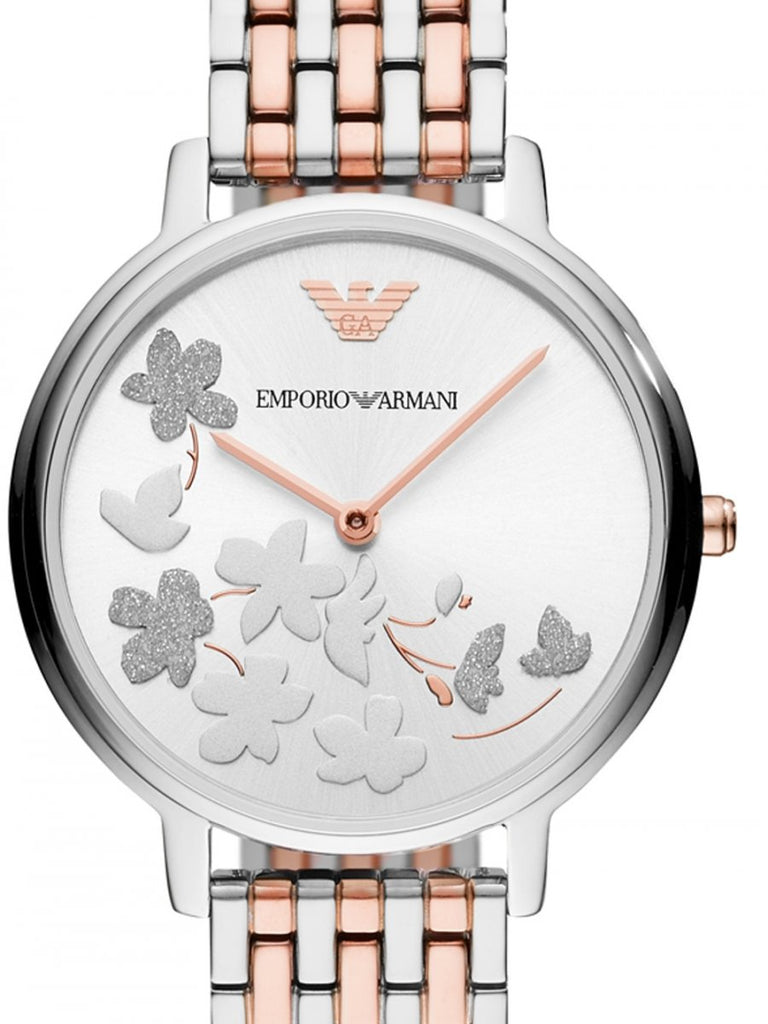 Emporio Armani Silver Sunray Dial Two Tone Steel Strap Watch For Women - AR11113 Buy Now By Emporio Armani