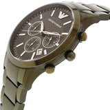 Emporio Armani Renato Chronograph Quartz Grey Dial Green Steel Strap Watch For Men - AR11117 Buy Now By Emporio Armani